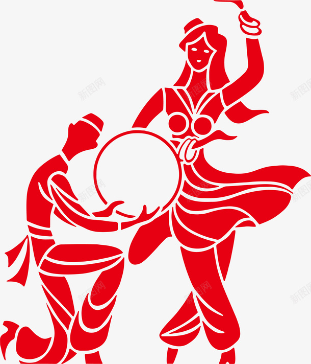 新疆舞png免抠素材_新图网 https://ixintu.com 中国新疆 新疆图案 新疆舞 简化小人 简笔画 舞蹈