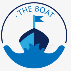 航海标志蓝色帆船标志矢量图高清图片