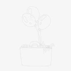 手绘公文包手绘粉笔气球礼物盒高清图片