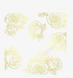 金色玫瑰底纹矢量图素材