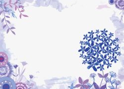 绣球花花朵紫色绣球花边框高清图片