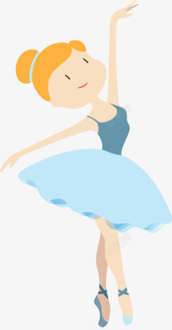 蓝色上衣的女孩跳芭蕾舞的小女孩高清图片