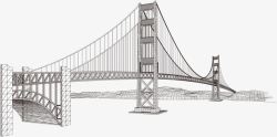 金门大桥线图精彩的线描著名建筑物高清图片