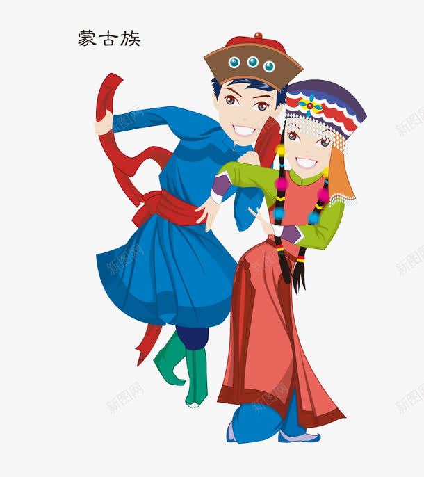 蒙古族png免抠素材_新图网 https://ixintu.com 卡通人物 卡通女孩 卡通男孩 少数民族 蒙古插画 蒙古族