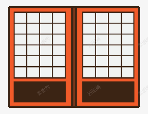 手绘卡通推拉门png免抠素材_新图网 https://ixintu.com 中式 推拉门设计 日式 装修 装修设计 装饰 门