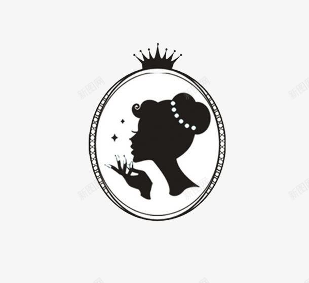 女王头像png免抠素材_新图网 https://ixintu.com 大头剪影 头像 女孩剪影 女王头像 王冠 王冠logo 闺蜜标志 闺蜜节 黑白