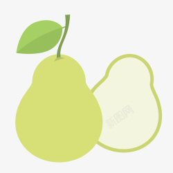 卡通扁平化梨水果素材