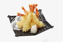 酒店名菜基围虾产品实物明虾天妇罗高清图片