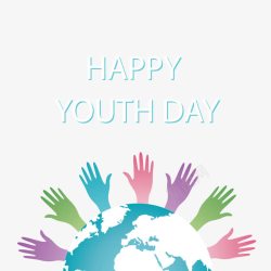 国际青年手势地球背景五四青年节青春活力的国际青年学高清图片