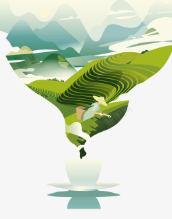 喝茶用清新简约中国茶韵海报高清图片