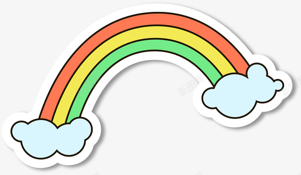 彩色儿童彩虹标签png免抠素材_新图网 https://ixintu.com 云朵 儿童 卡通 彩色 彩虹 彩贴 矢量图案 贴纸