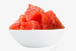 切块果肉一碗剥皮的柚子果肉高清图片