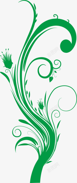 拼搏古典创意图绿色古典藤蔓花纹矢量图高清图片