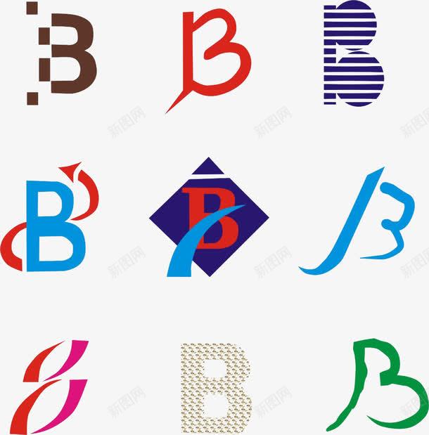 B字母元素图标png_新图网 https://ixintu.com B字母 LOGO 变形 彩色