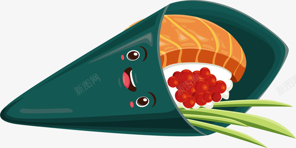 卡通可爱的紫菜饭团png免抠素材_新图网 https://ixintu.com 卡通 紫菜包 美味的 美食 表情 食物 饭团