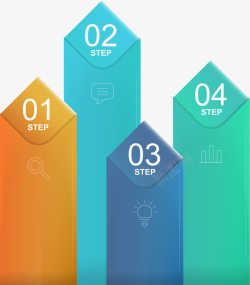 彩色数字信息彩色箭头商务信息ppt元素高清图片