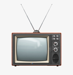 收视黑色带天线的黑白电视古代器物实高清图片