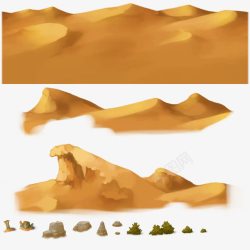 抽象石头卡通树木西方建筑沙漠高清图片