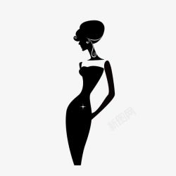 腰部曲线手绘黑白女性腰部线条高清图片