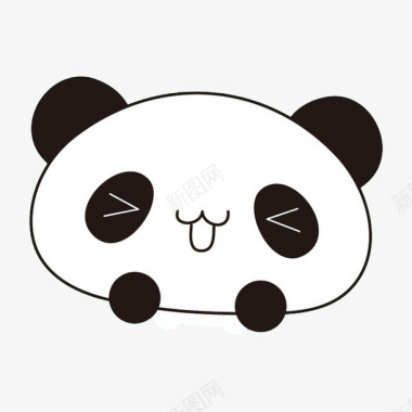 简笔画熊猫图标图标