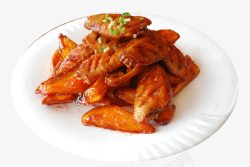 炒菜热菜美味炸鸡翅高清图片