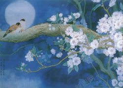 鲜花与动物插画卡通插画背景高清图片