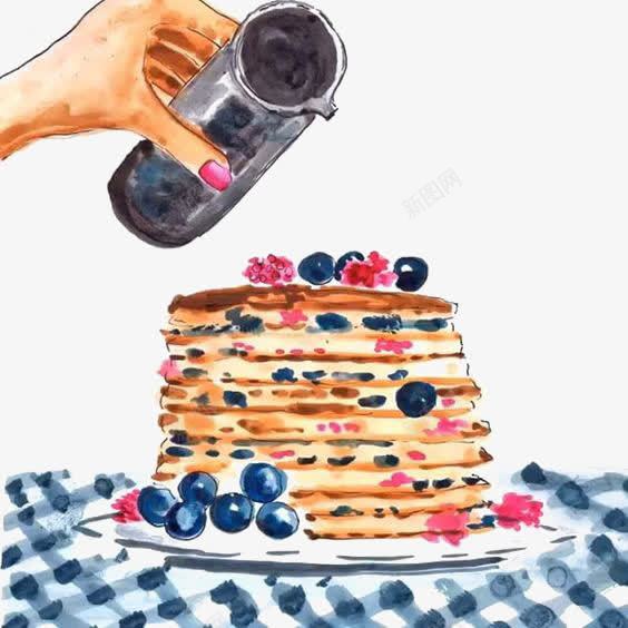 烘焙美食png免抠素材_新图网 https://ixintu.com 卡通 手绘 插画 烘焙 糕点 美食 蓝莓