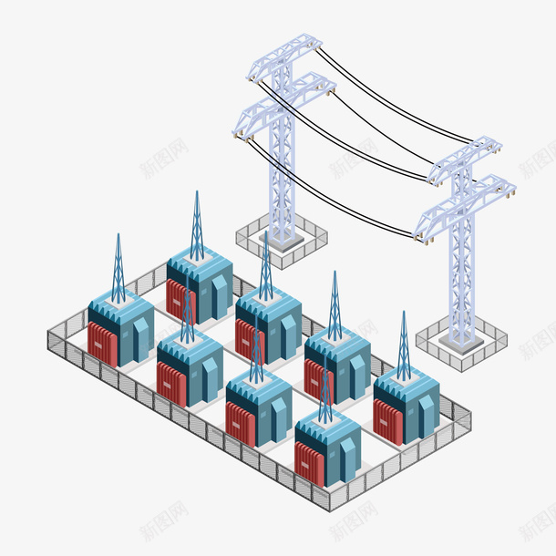 卡通发电站矢量图eps免抠素材_新图网 https://ixintu.com 创意 卡通 发电站 图案 小清新 建筑物 彩色 简约 装饰 矢量图