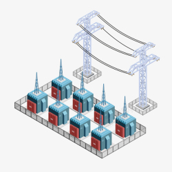 建站素材卡通发电站矢量图高清图片