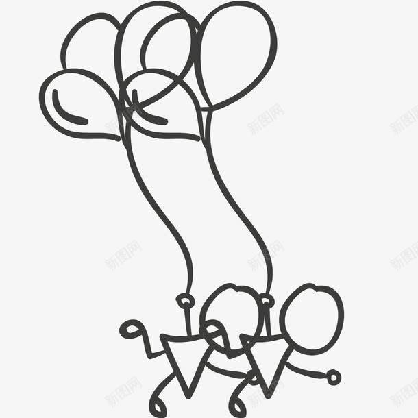小孩和氢气球png免抠素材_新图网 https://ixintu.com 孩子儿童 手绘平面 氢气球 玩具玩耍 童真童趣 简笔画 线条勾勒