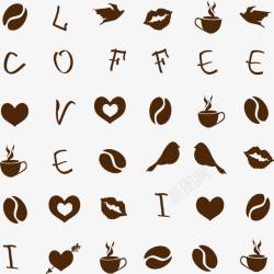 咖啡英文字母棕色简约背景底纹高清图片