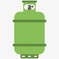 液化天然气手绘卡通绿色煤气罐高清图片