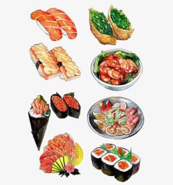 火锅料理手绘日系料理高清图片