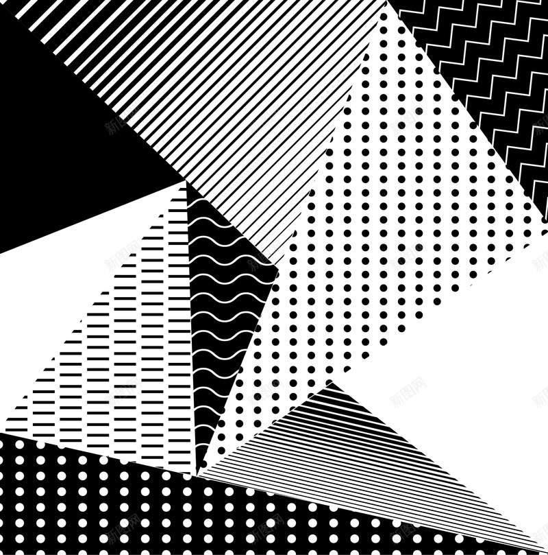 艺术黑白抽象图案背景矢量图eps设计背景_新图网 https://ixintu.com 三角 几何 图案 扁平 抽象 渐变 艺术 酷炫 黑白 矢量图
