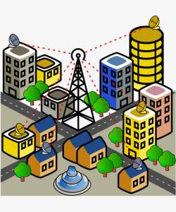 城市规划矢量图城市电网辐射规划高清图片