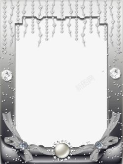 珍珠边框灰色砖石装饰的边框高清图片