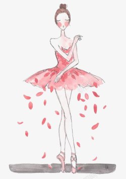 粉色半裙跳舞的女孩高清图片