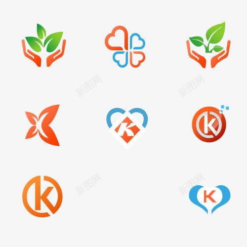 各类服务标志集合图标png_新图网 https://ixintu.com 多种样式 字母K 服务logo 生活 简洁风格 红色 绿色
