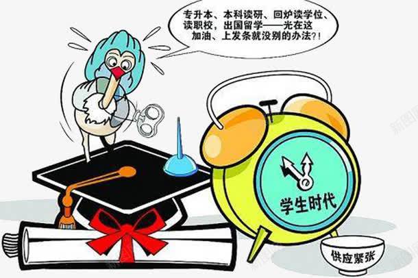 大学生就业困难漫画png免抠素材_新图网 https://ixintu.com 困难 大学生 就业 漫画