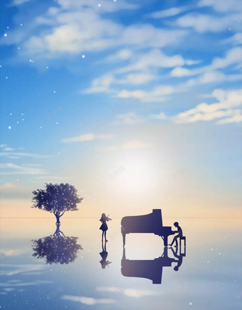 简约天空湖面K5背景jpg设计背景_新图网 https://ixintu.com H5 h5 动漫 卡通 四月是你的谎言 天空 彩色 手绘 童趣 简约 钢琴