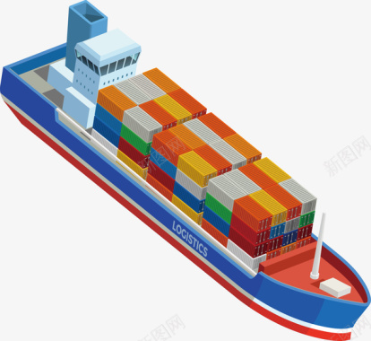 25D立体化快递业海运货轮设图标图标