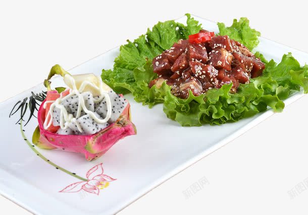 美食私房菜png免抠素材_新图网 https://ixintu.com 中国菜 奶油甜品 火龙果 美味 餐厅