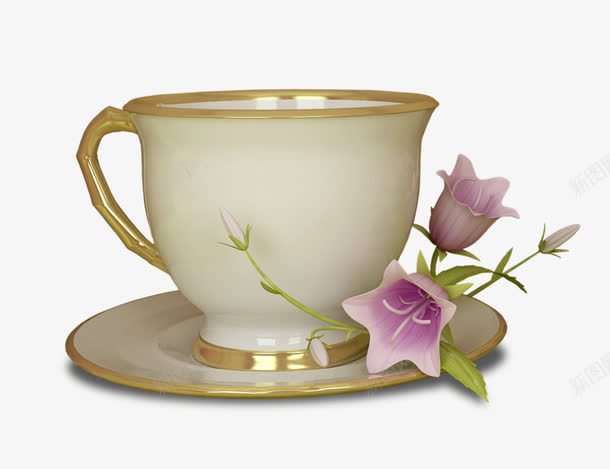 欧式杯子png免抠素材_新图网 https://ixintu.com 杯子 欧式杯 花朵装饰 茶杯 贵族被
