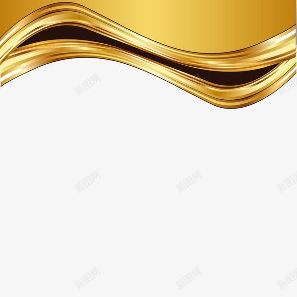 金色流线型线条装饰png免抠素材_新图网 https://ixintu.com 免扣元素 渐变 矢量装饰 线条 金色