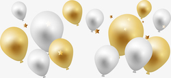 金色白色气球海报装饰矢量图素材