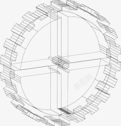 展业齿轮绘图轮轴绘制图高清图片