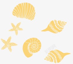 卡通海螺黄色的海边物品高清图片