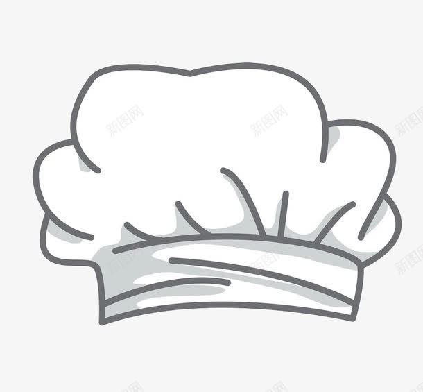 厨师帽子png免抠素材_新图网 https://ixintu.com 专业 帽子 手绘 描边 白色