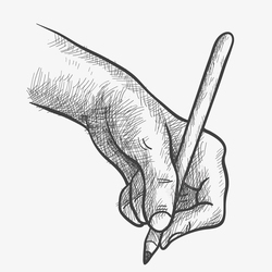 手在素描素描手绘手势手部动作矢量图高清图片