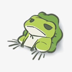 青蛙旅行发呆的卡通小青蛙高清图片